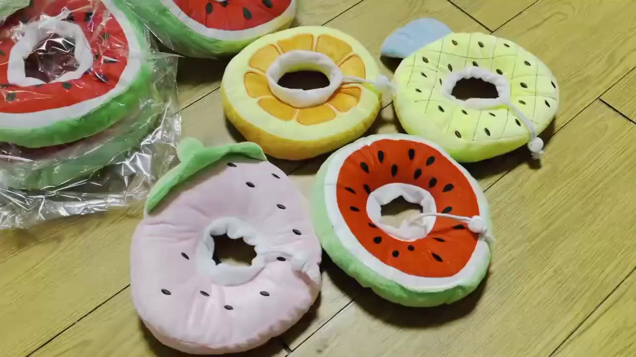 Pet Elizabethan Collar Fruit Print Adjustable