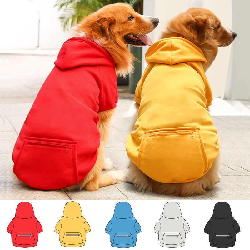 Plaid and solid winter dog hoodies