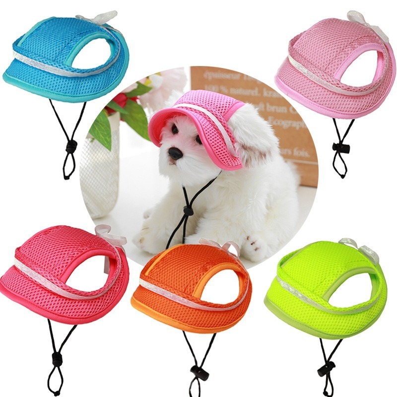 Breathable Sun Protection Pet Hat with Bows