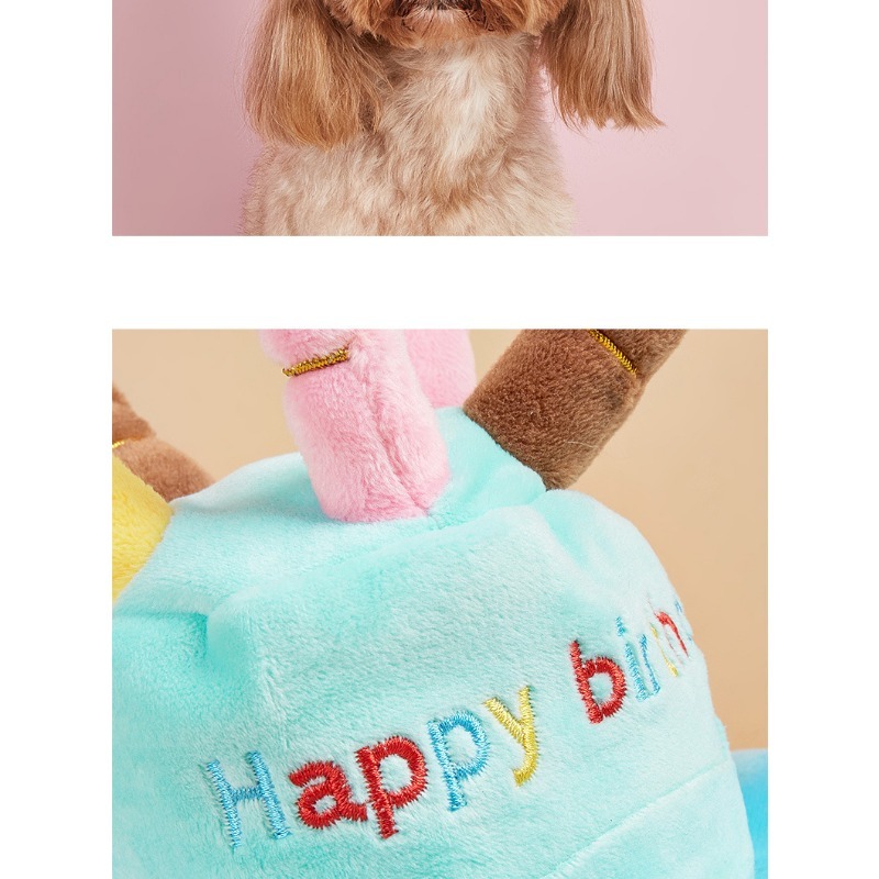 Soft 'Happy Birthday' Pet Party Hat with Candles