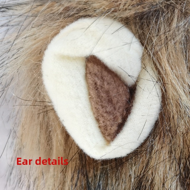 Funny Polyester Wig with Lion Ears for Pets