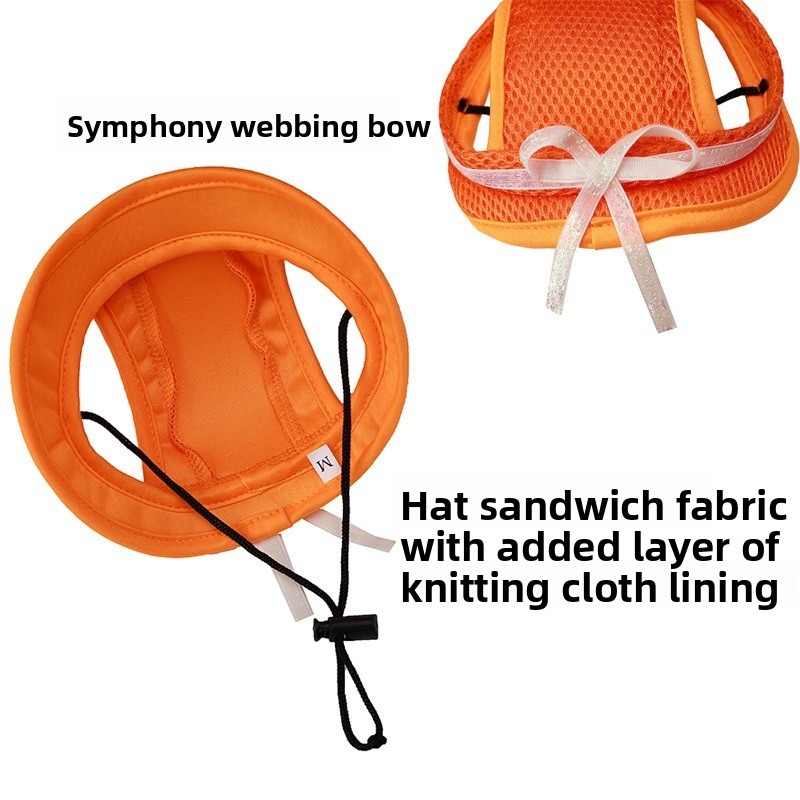 Breathable Sun Protection Pet Hat with Bows
