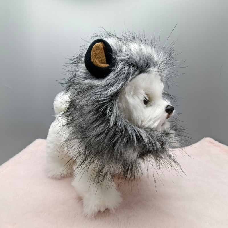 Funny Polyester Wig with Lion Ears for Pets