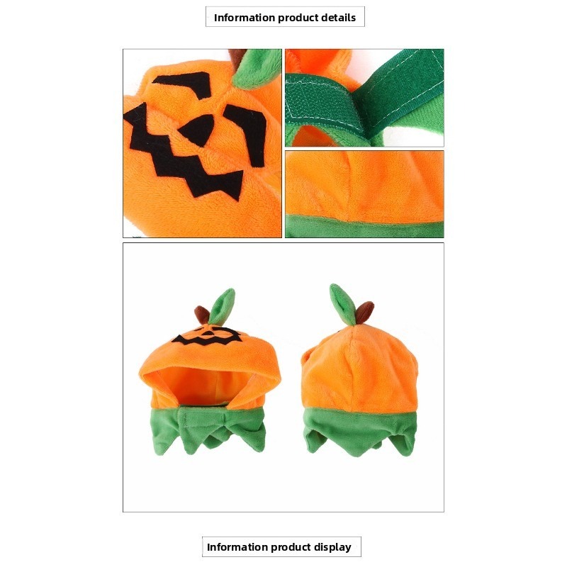 Cute Pumpkin Pet Hat for Halloween Costumes