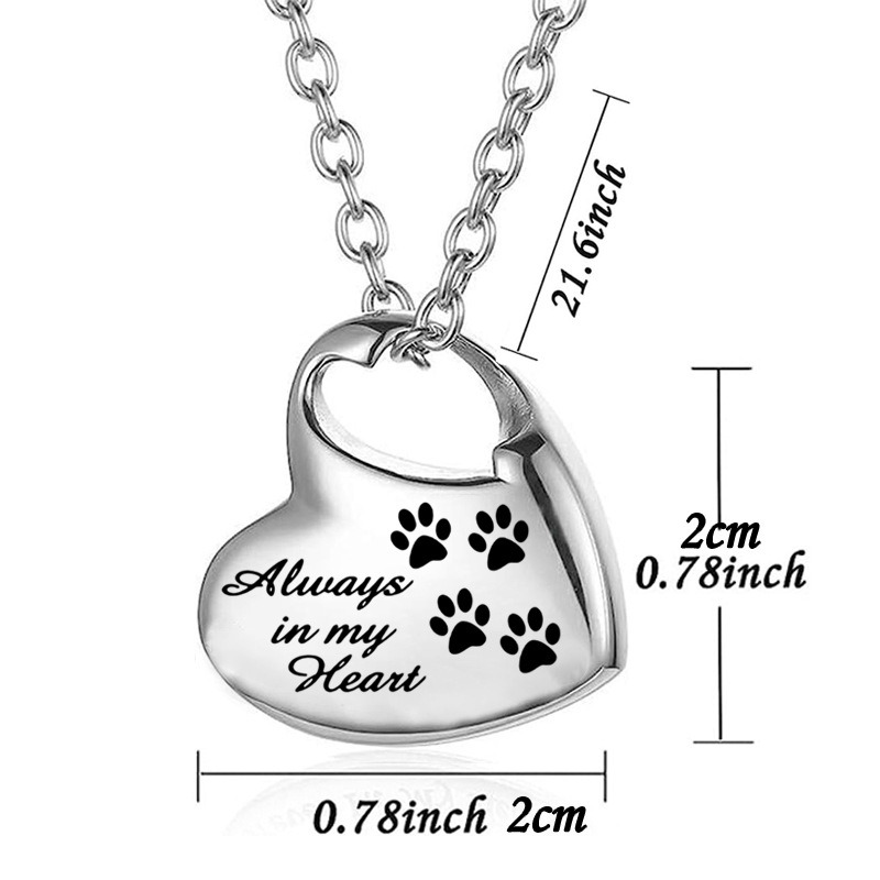Heart Shaped Peach Memorial Pet Urn Pendant
