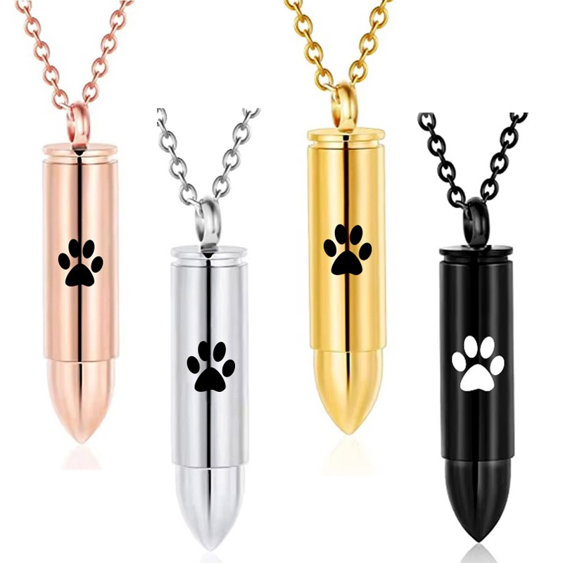 Round Perfume Bottle Pet Memorial Urn Necklace