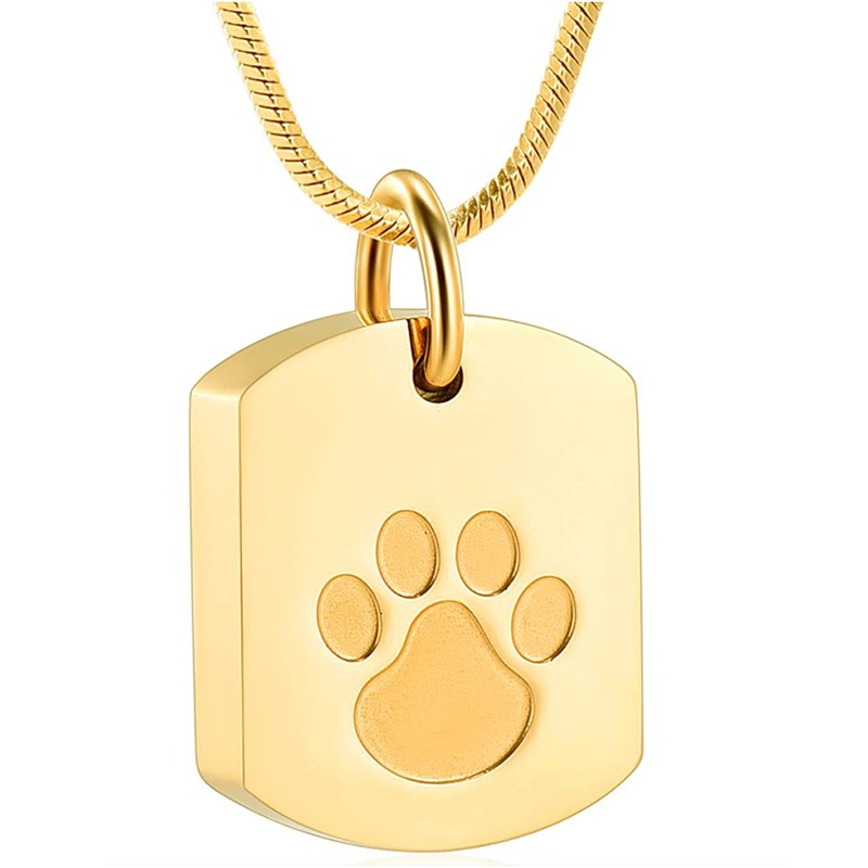 Military Plate Design Pet Hair Memorial Necklace
