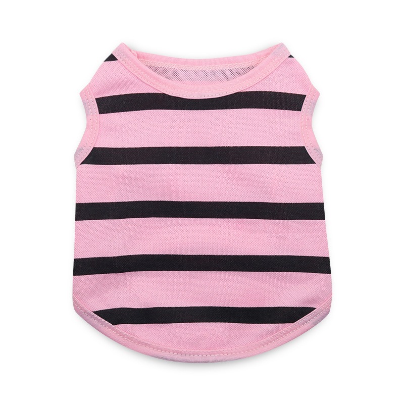 Striped Cotton Tank Top with Heart Decoration