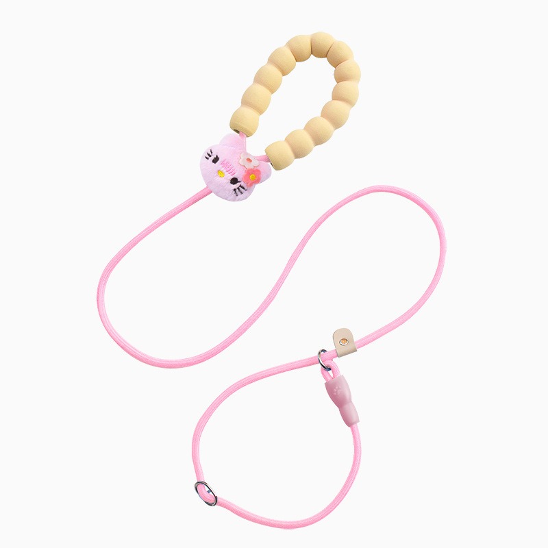 Flower Print Anti-Chew Nylon Dog Leash with Soft Handle