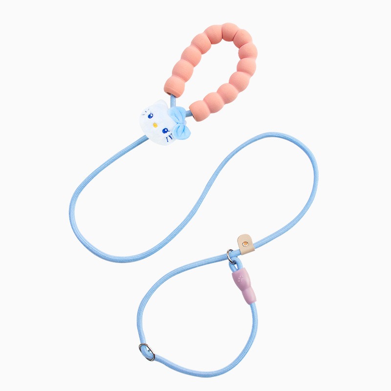 Flower Print Anti-Chew Nylon Dog Leash with Soft Handle