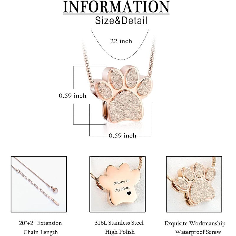 Dog Paw Jewelry Memorial Pendant