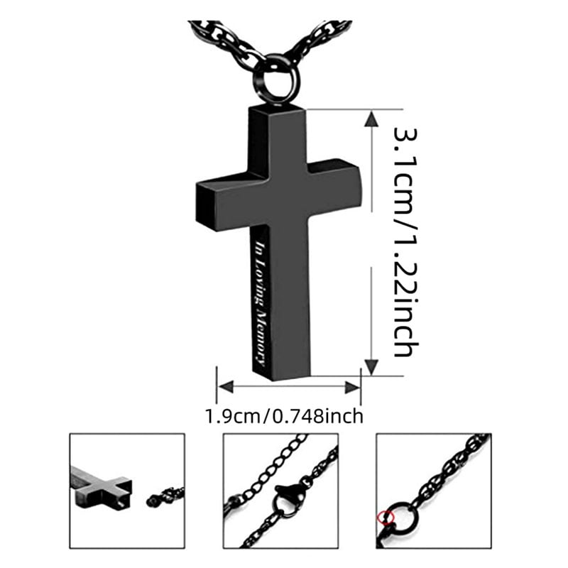 Cross Pendant Stainless Steel Pet Cremation Necklace