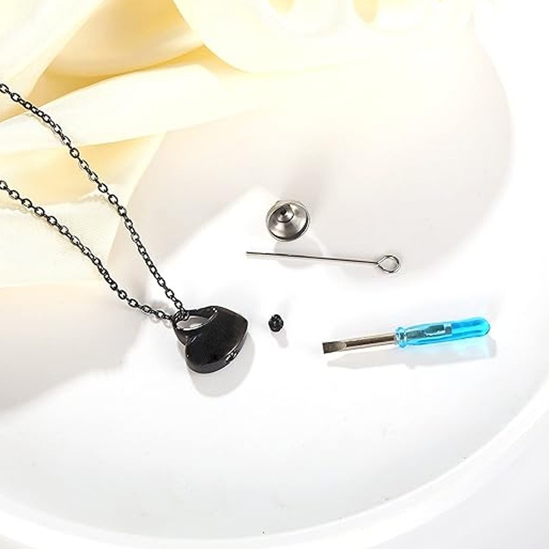 Heart Shaped Peach Memorial Pet Urn Pendant