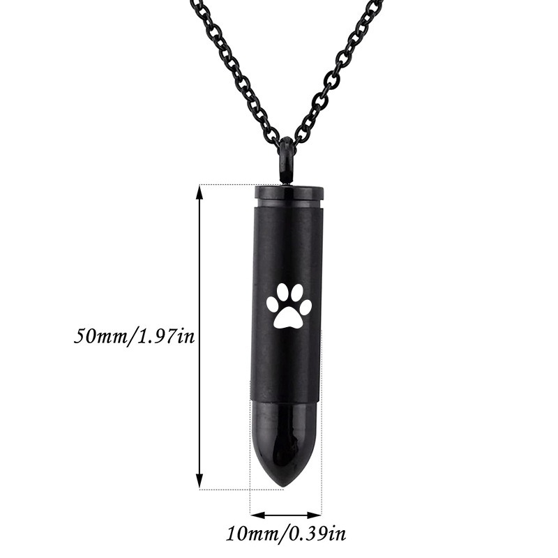 Round Perfume Bottle Pet Memorial Urn Necklace