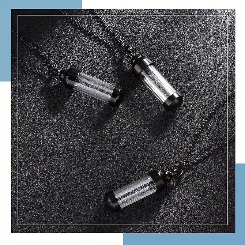 Transparent Glass Pet Ashes Urn Pendant Necklace