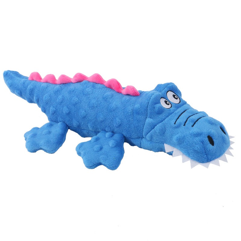 Durable Crocodile Plush Squeaky Chew Toy for Pets