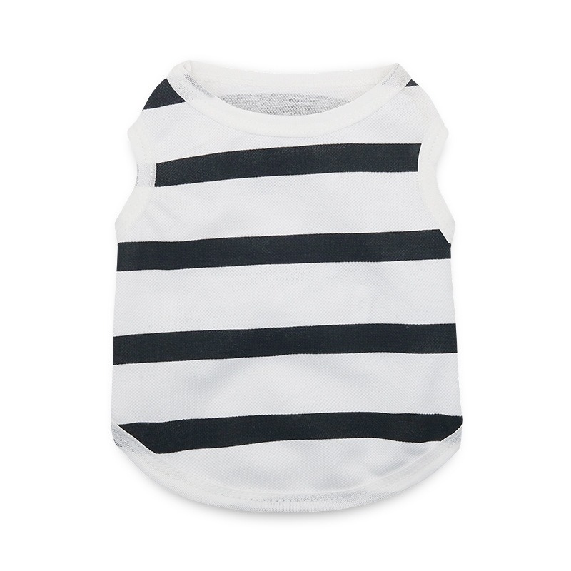 Striped Cotton Tank Top with Heart Decoration