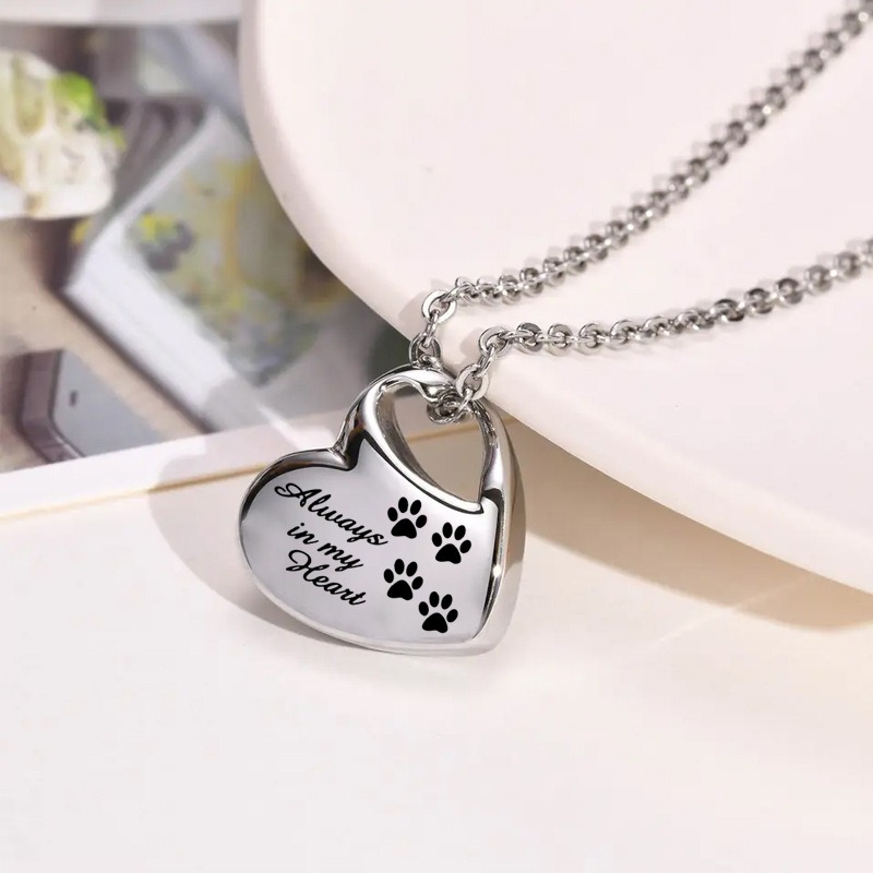 Heart Shaped Peach Memorial Pet Urn Pendant