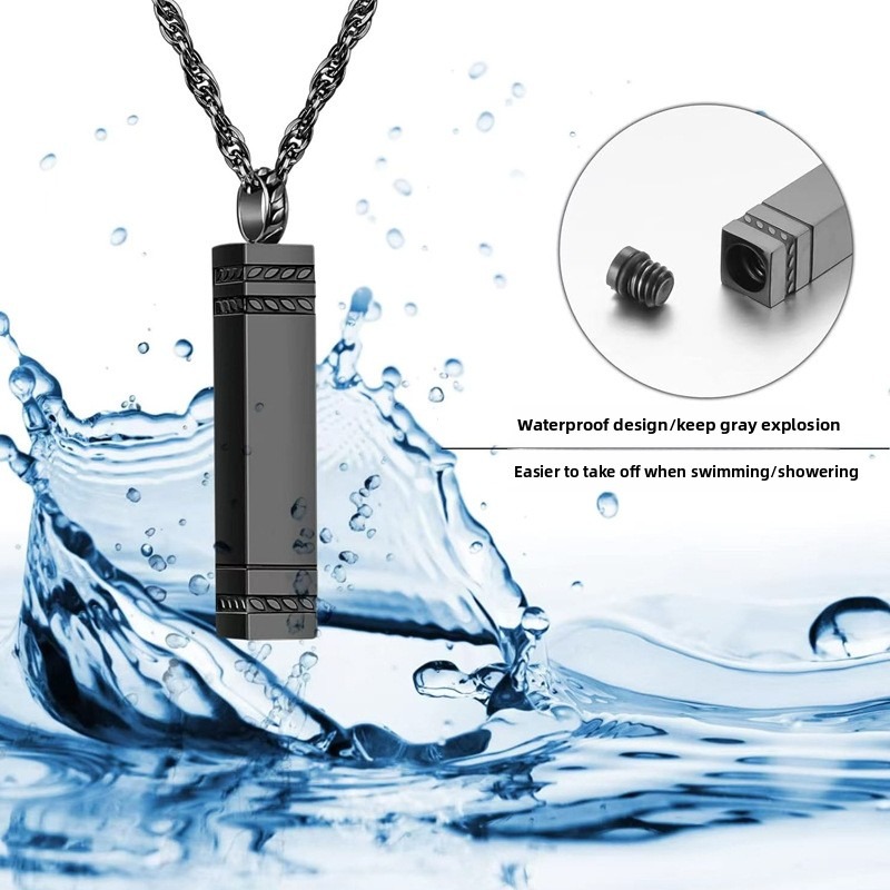 Square Column Perfume Pet Ashes Memorial Pendant