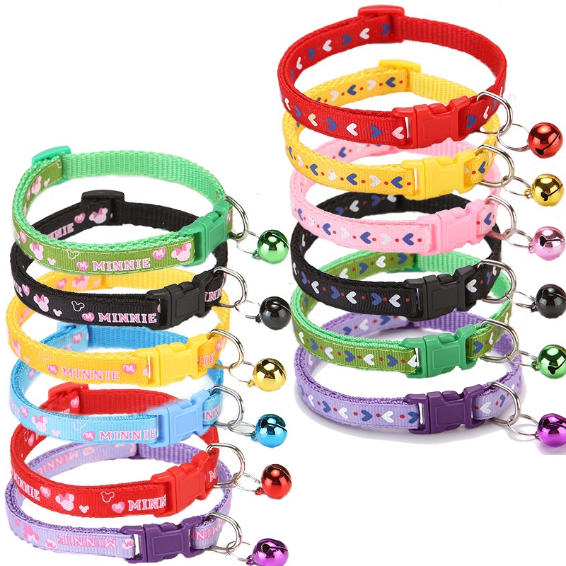 Adjustable Print Pet Collar with Bell for Cats and Dogs