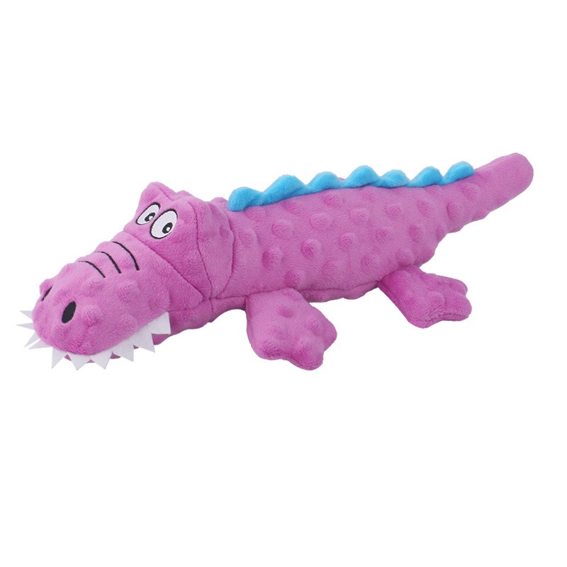 Durable Crocodile Plush Squeaky Chew Toy for Pets
