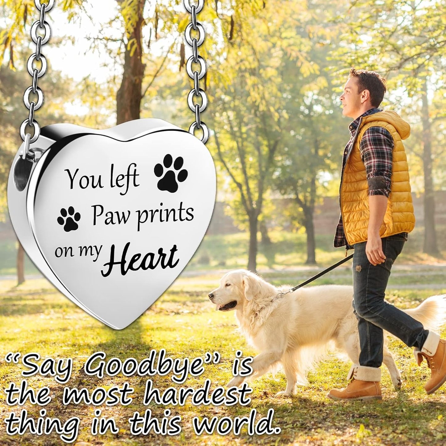 Stainless Steel Pet Ashes Keepsake Urn Necklace