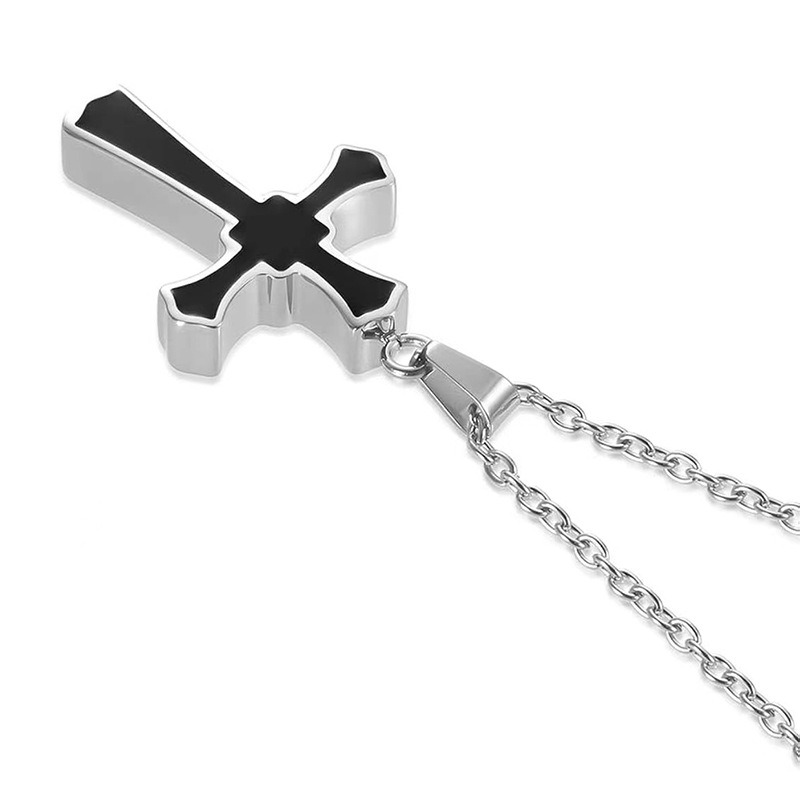 Openable Cross Pet Ashes Hair Memorial Necklace
