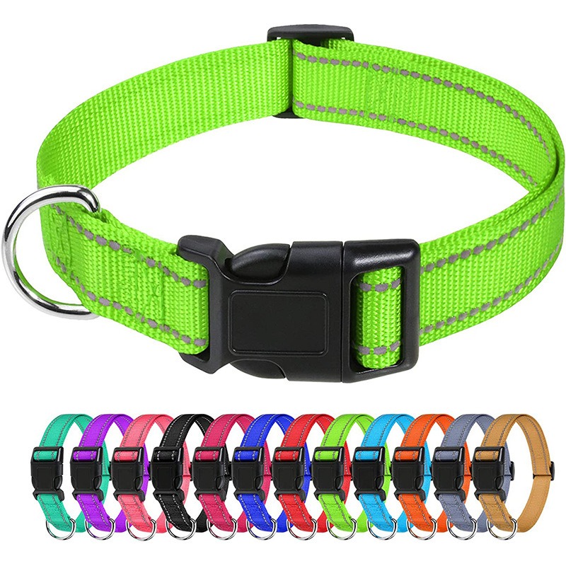 Adjustable Nylon Dog Collar with Quick-Release Buckle