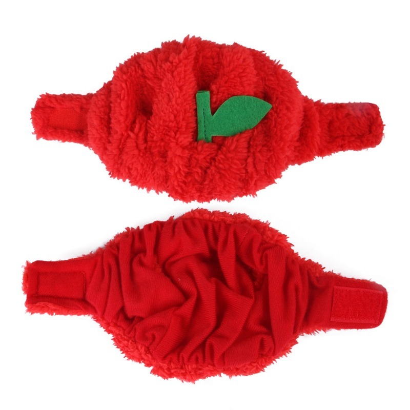 Solid Apple Headwear with Exposed Ears for Pets