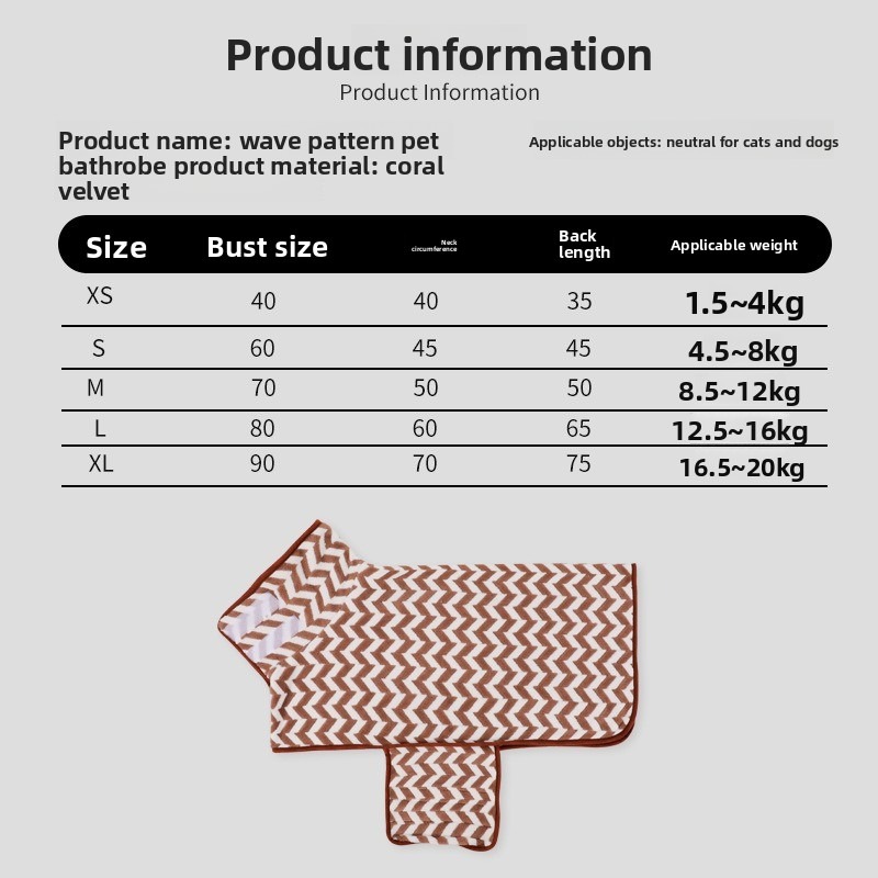 Quick-Dry Absorbent Fleece Pet Bathrobe