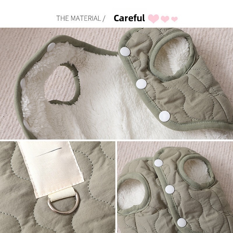 Velvet Winter Vest with Leash Buckle for Cats and Dogs