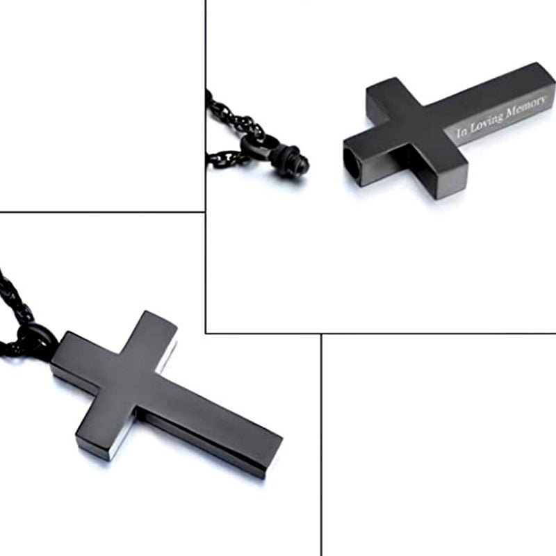 Cross Pendant Stainless Steel Pet Cremation Necklace