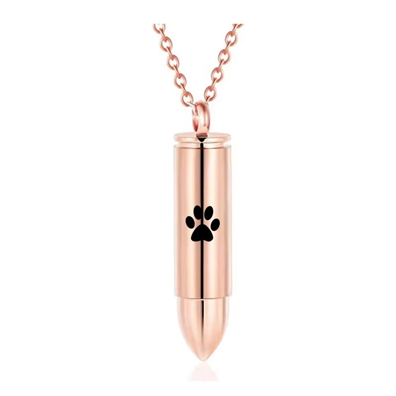 Round Perfume Bottle Pet Memorial Urn Necklace