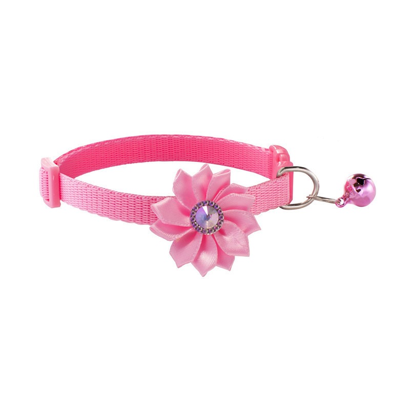 Padded Ribbon Pet Collar with Bell for Cats and Dogs