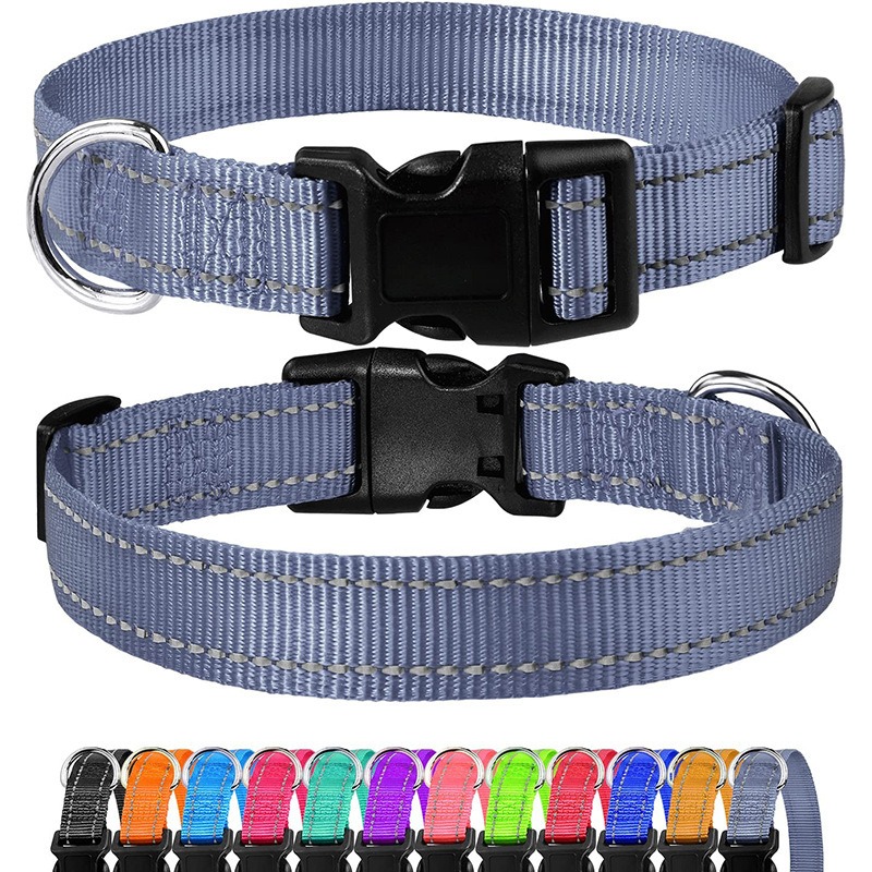 Adjustable Nylon Dog Collar with Quick-Release Buckle