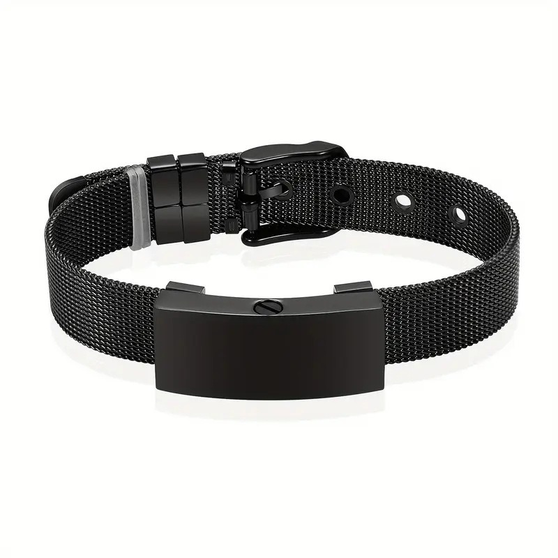 Adjustable Stainless Steel Pet Memorial Mesh Bracelet