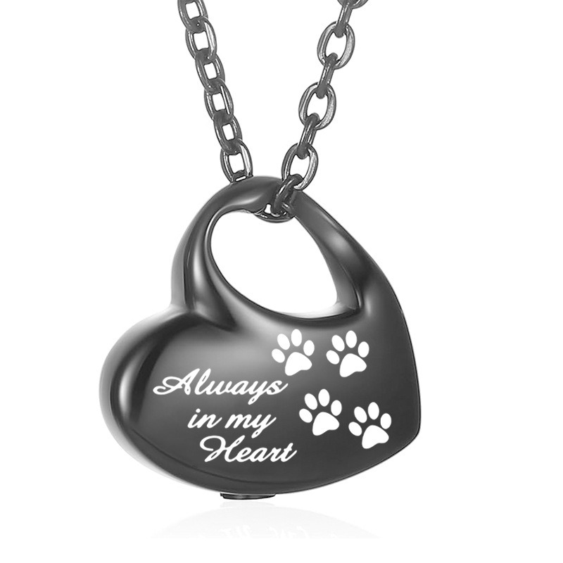 Heart Shaped Peach Memorial Pet Urn Pendant
