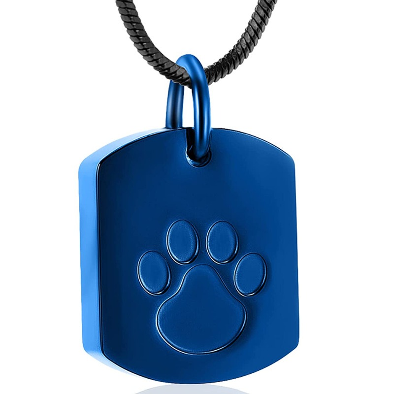 Military Plate Design Pet Hair Memorial Necklace