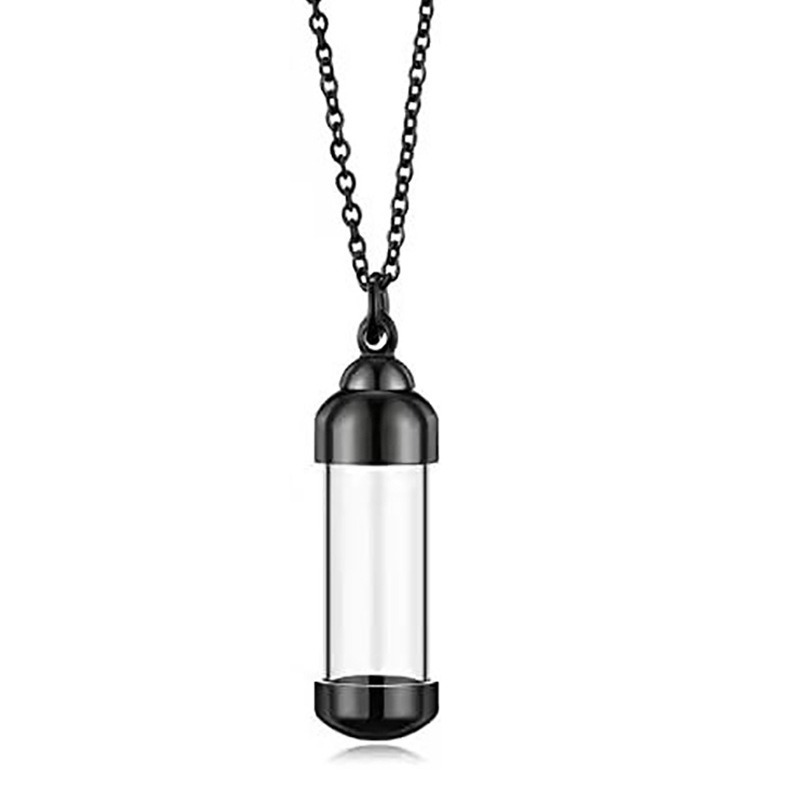 Transparent Glass Pet Ashes Urn Pendant Necklace