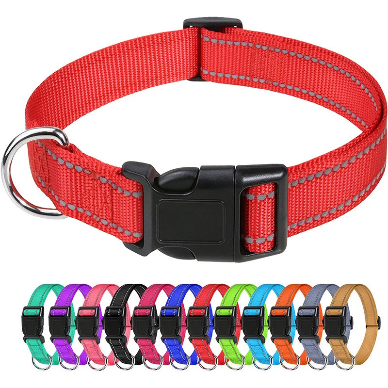 Adjustable Nylon Dog Collar with Quick-Release Buckle