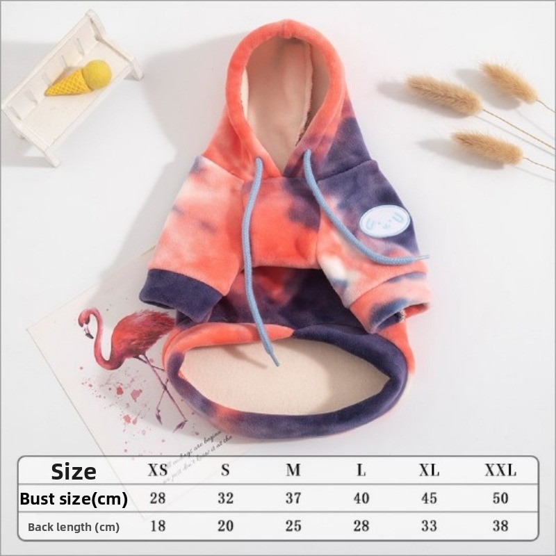Premium Tie-Dye Dog Hoodie for Winter