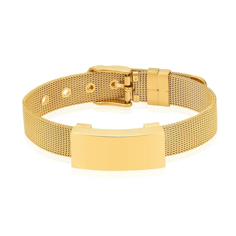 Adjustable Stainless Steel Pet Memorial Mesh Bracelet