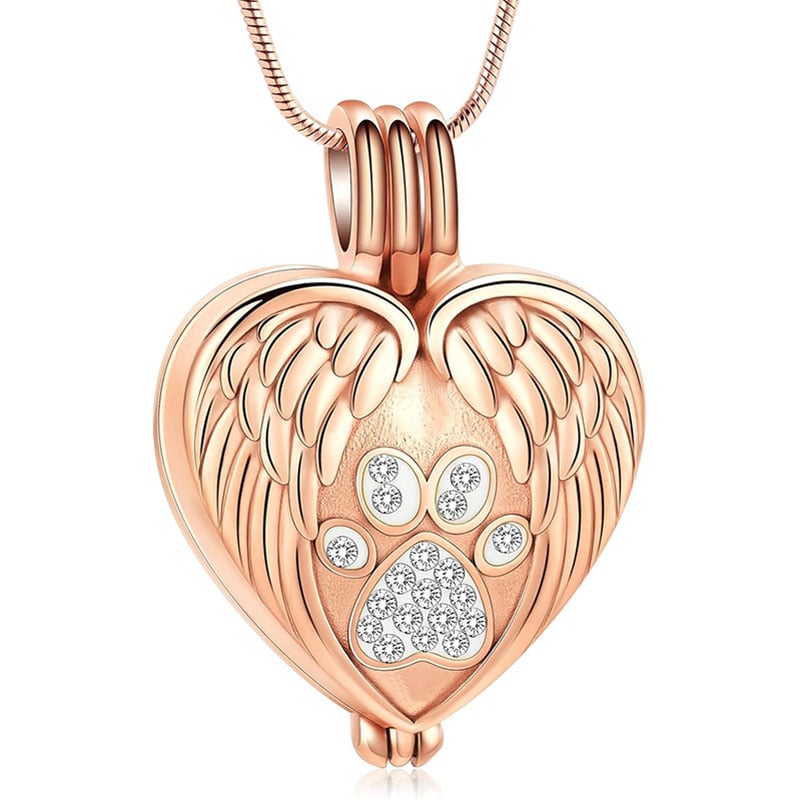 Angel Wings Pet Ashes Urn Necklace for Dogs