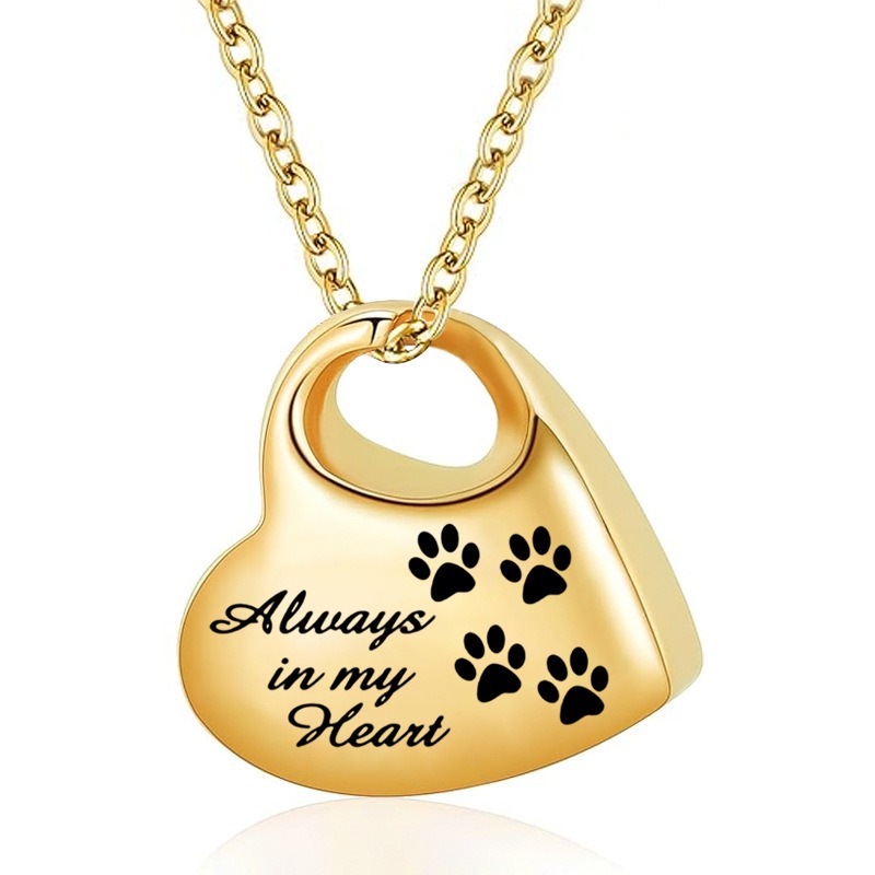 Heart Shaped Peach Memorial Pet Urn Pendant