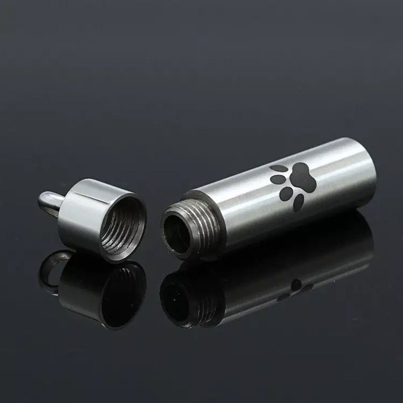 Minimalist Cylindrical Perfume Urn Pendant Necklace