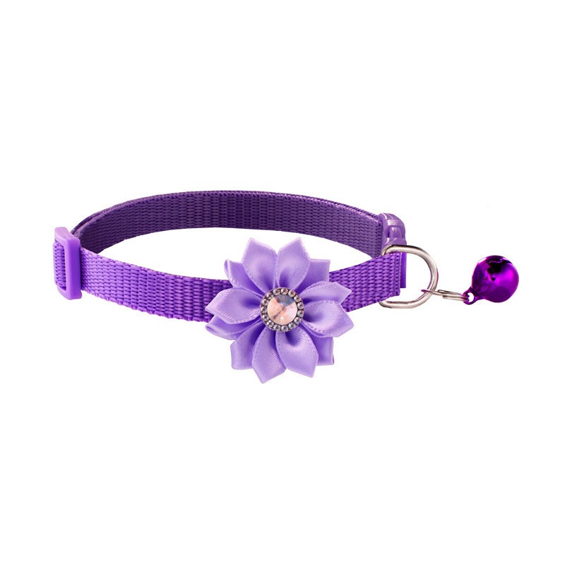 Padded Ribbon Pet Collar with Bell for Cats and Dogs
