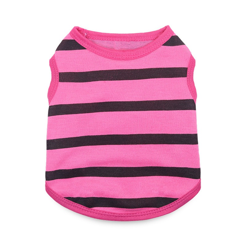 Striped Cotton Tank Top with Heart Decoration