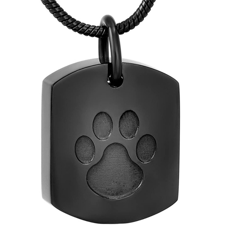 Military Plate Design Pet Hair Memorial Necklace