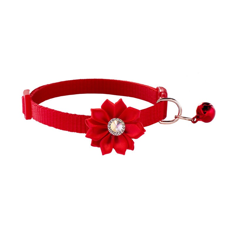 Padded Ribbon Pet Collar with Bell for Cats and Dogs