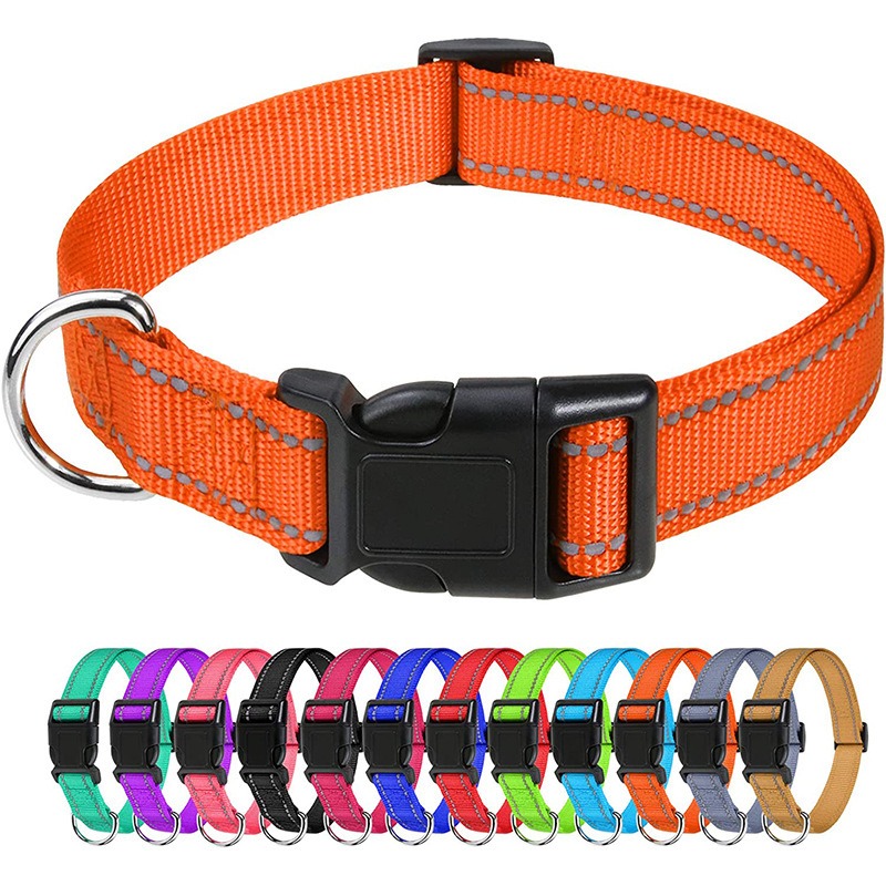 Adjustable Nylon Dog Collar with Quick-Release Buckle